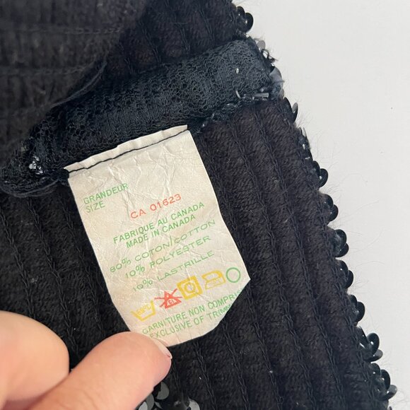 Vintage Black Sequinned Peplum Tube Party Top – Perfect for Holidays & Night Out - Picture 6 of 9